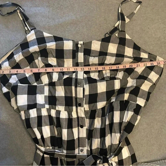 NWT Lane Bryant black white gingham plaid sleeveless dress size 28PET - Picture 4 of 7